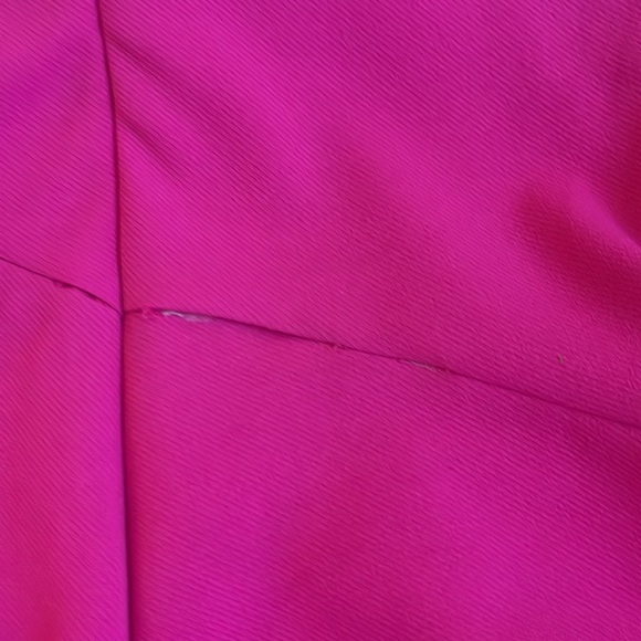 one shoulder barbie pink prom dress with cut out on the side - Picture 4 of 9
